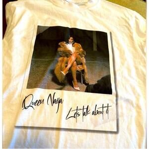 Queen Naija Let’s Talk About It Polaroid T-shirt, Size Medium New without Tag